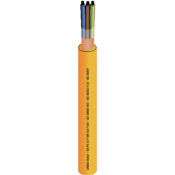 SH-PC-A-F S95, Single and multicore, armoured, fire resistant power and control shipboard cables rated 0, 6/1 kV