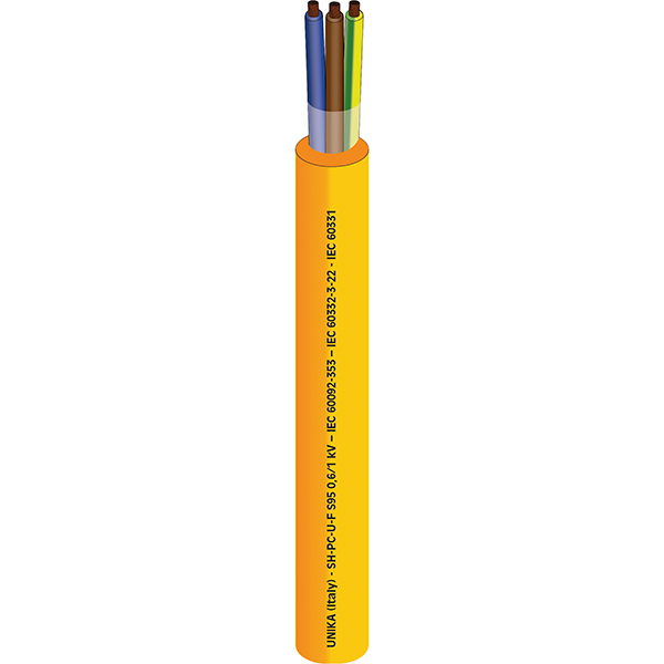 SH-PC-U-F S95, Cavi unipolari e multipolari, non armati, resistenti al fuoco di potenza e controllo 0, 6/1kV