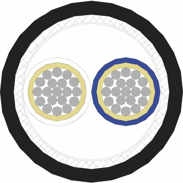 UNINAV type CG-S, Cavo bipolare, schermato, a bassa tossicità, miniaturizzato, flessibile, per apparecchiature di cablaggio interno, 300/500 V