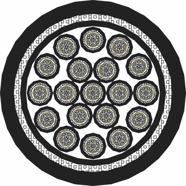 UNINAV type US-xx-A, Cavo multipolare, conduttori schermati singolarmente, armato, a bassa tossicità, miniaturizzato, flessibile, 300/500 V