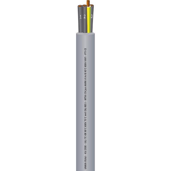 KU® 2300 TC, Single-core and multi-core cables, control and command, specifically suitable for aboard machine installation for the USA market, constructed in accordance with UL 1277 Listed standard